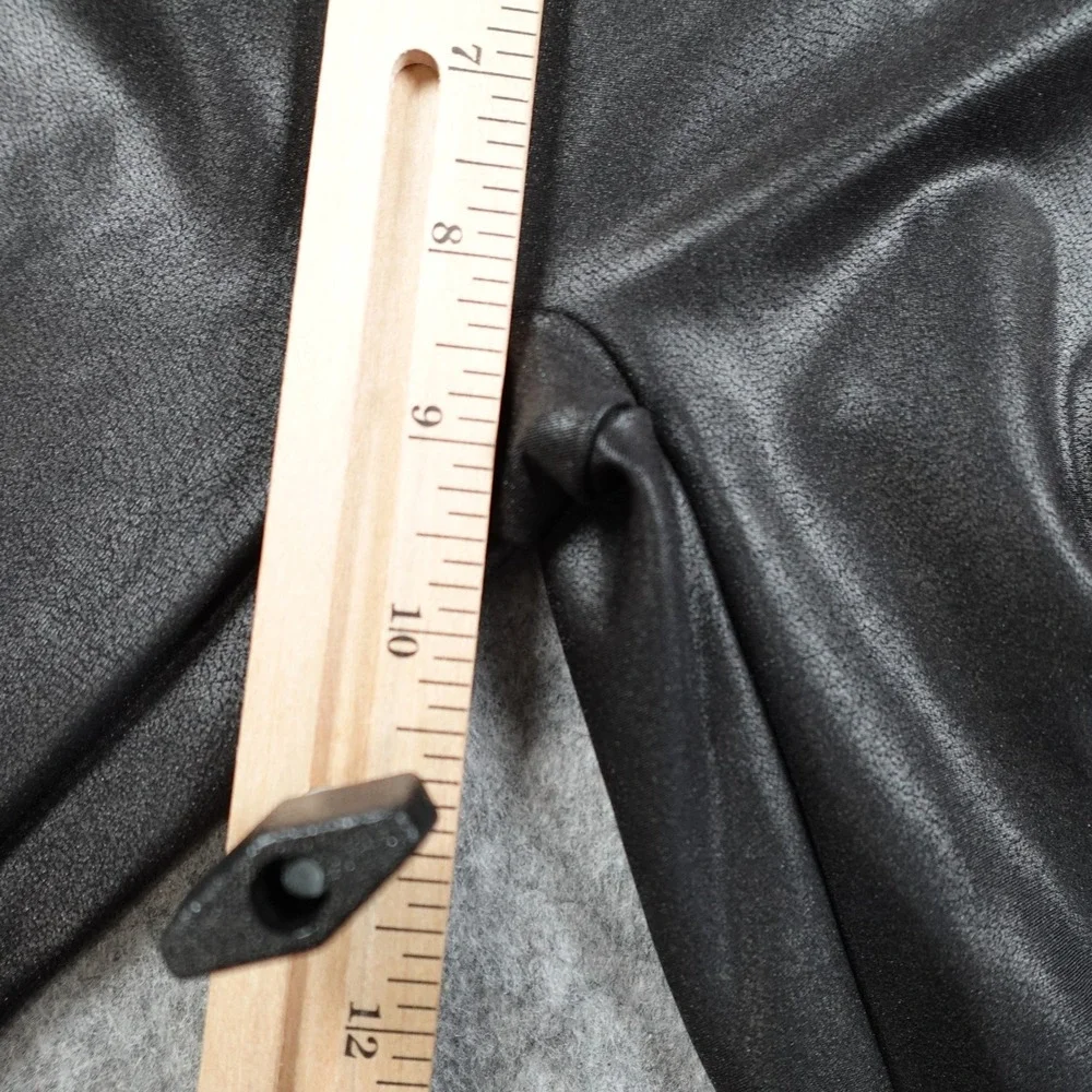 Spanx Leggings Women Medium Black Faux Leather High Waisted‎ Slimming Moto Edgy